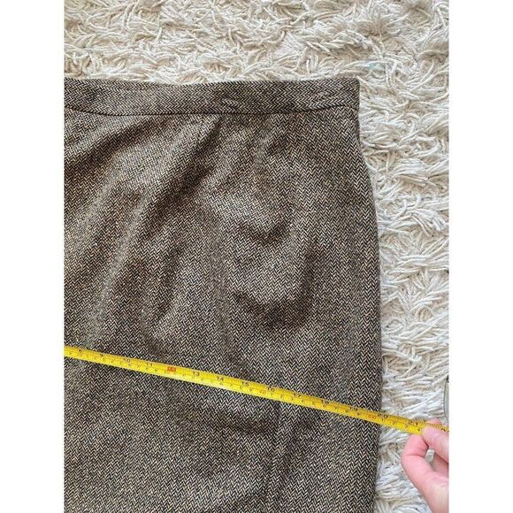 Laura Clement Collection Skirt Tweed Brown Wool Pencil 14 Mid Length Straight - Picture 8 of 9
